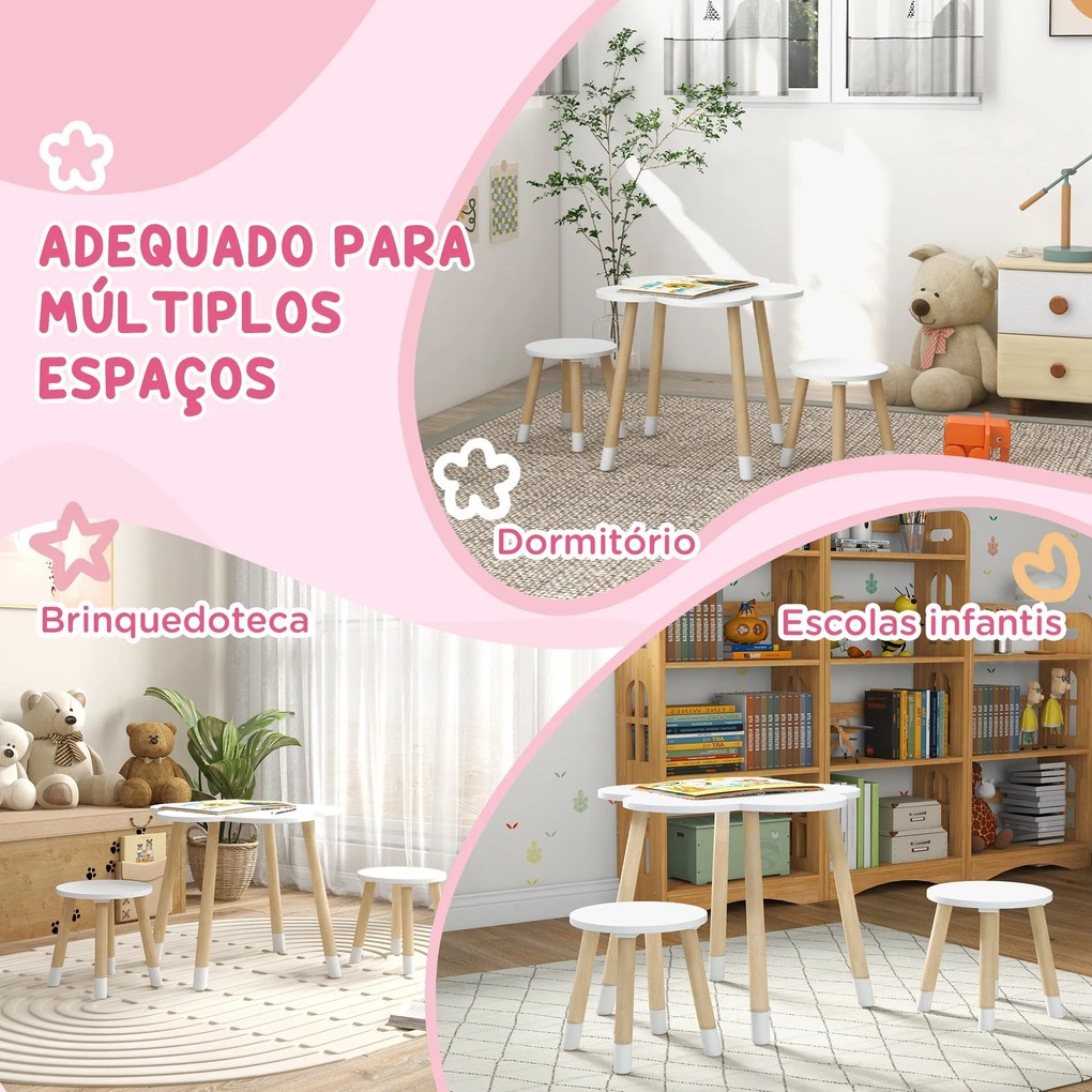 ZONEKIZ Conjunto de Mesa e 2 Cadeira para Crianças Mesa com Cadeiras p