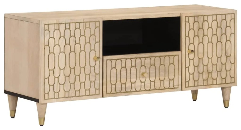 vidaXL Móvel de TV 105x33x46 cm madeira de mangueira maciça