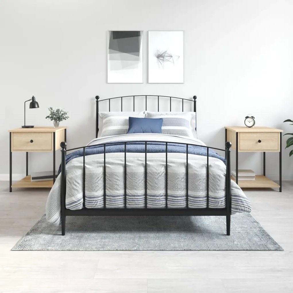 vidaXL Mesas de cabeceira 2pcs derivados de madeira carvalho sonoma