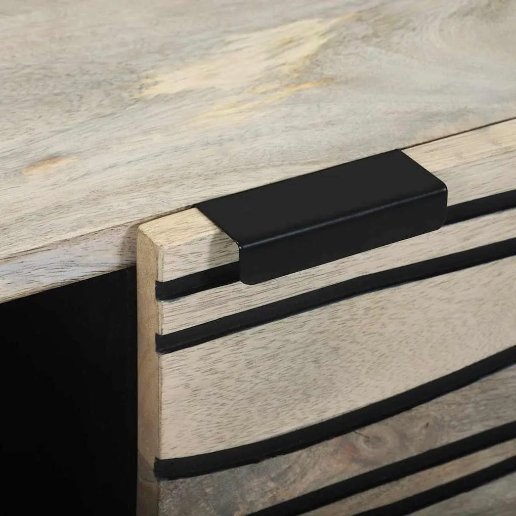 Mesa de centro com prateleira com armazenamento com porta Branco, Pret