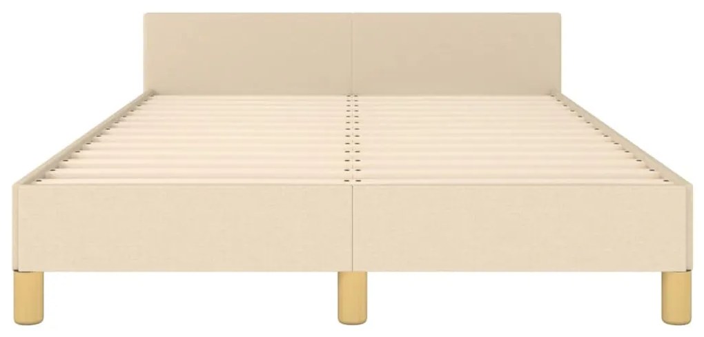 Estrutura de cama com cabeceira 120x190 cm tecido cor creme