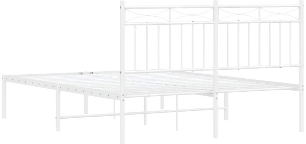 Estrutura de cama com cabeceira 135x190 cm metal branco