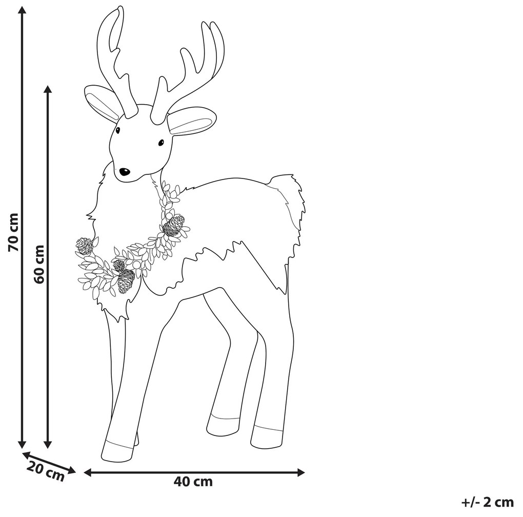 Figura decorativa rena 70 cm castanho TAPIO Beliani