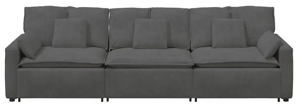 Sofá modular com almofadas cinzento-escuro