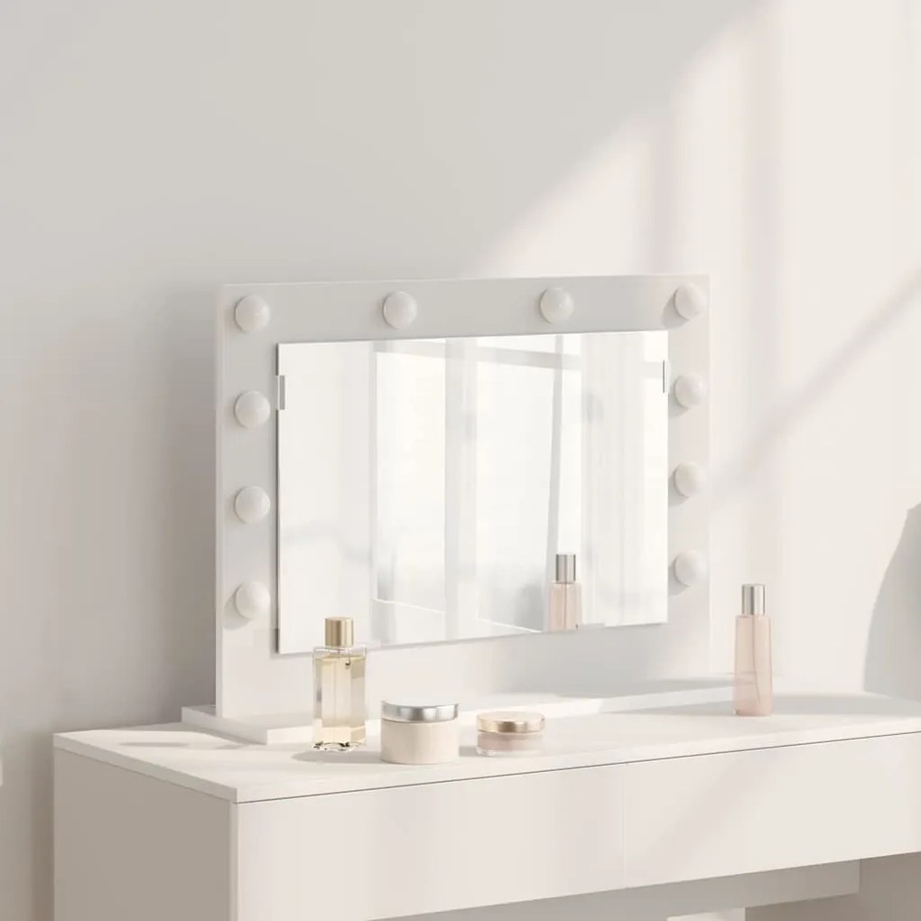 Espelho de Toucador com Luzes LED Branco 60x45x18 cm