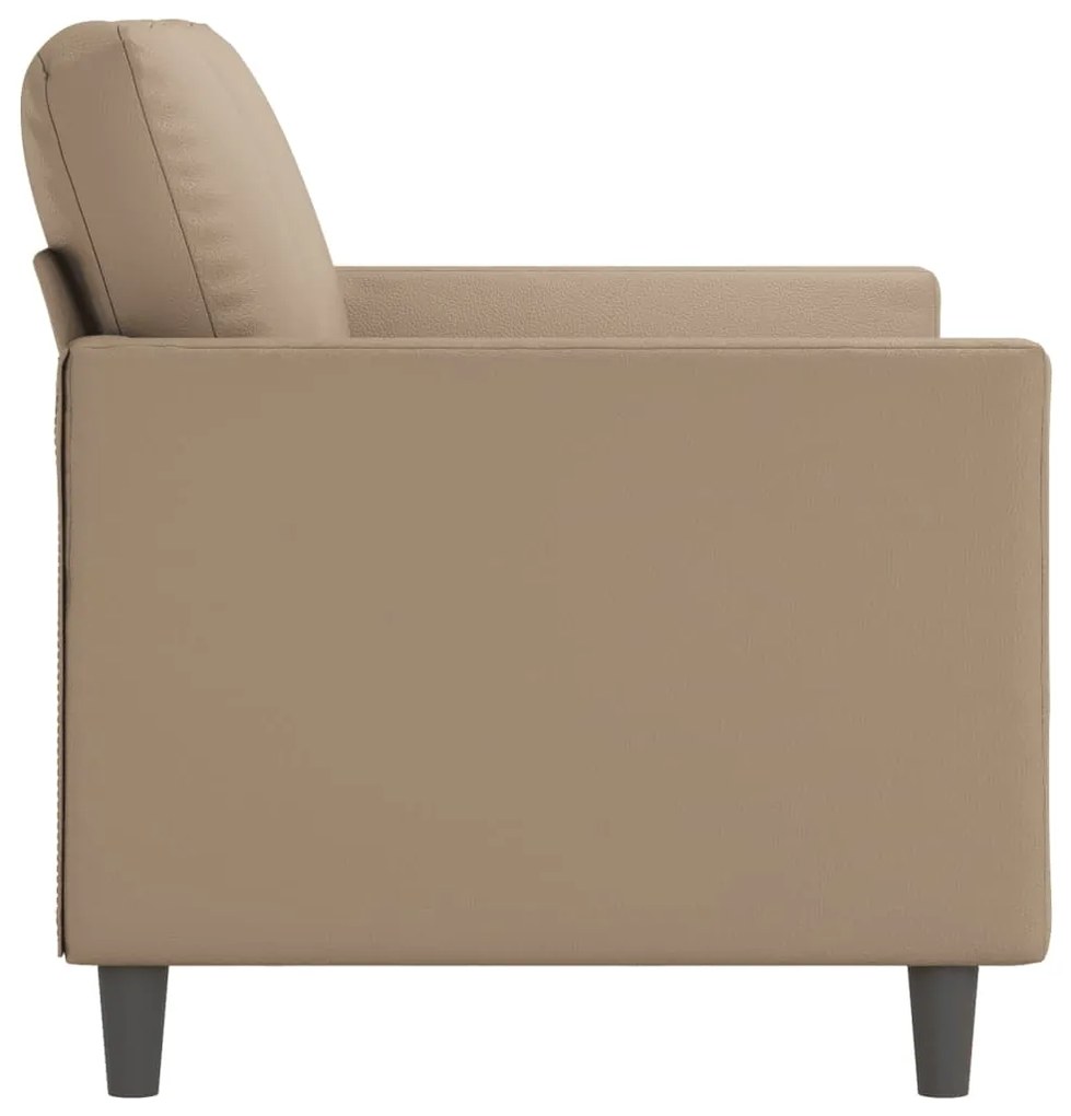 Sofá de 2 lugares 120 cm couro artificial cor cappuccino