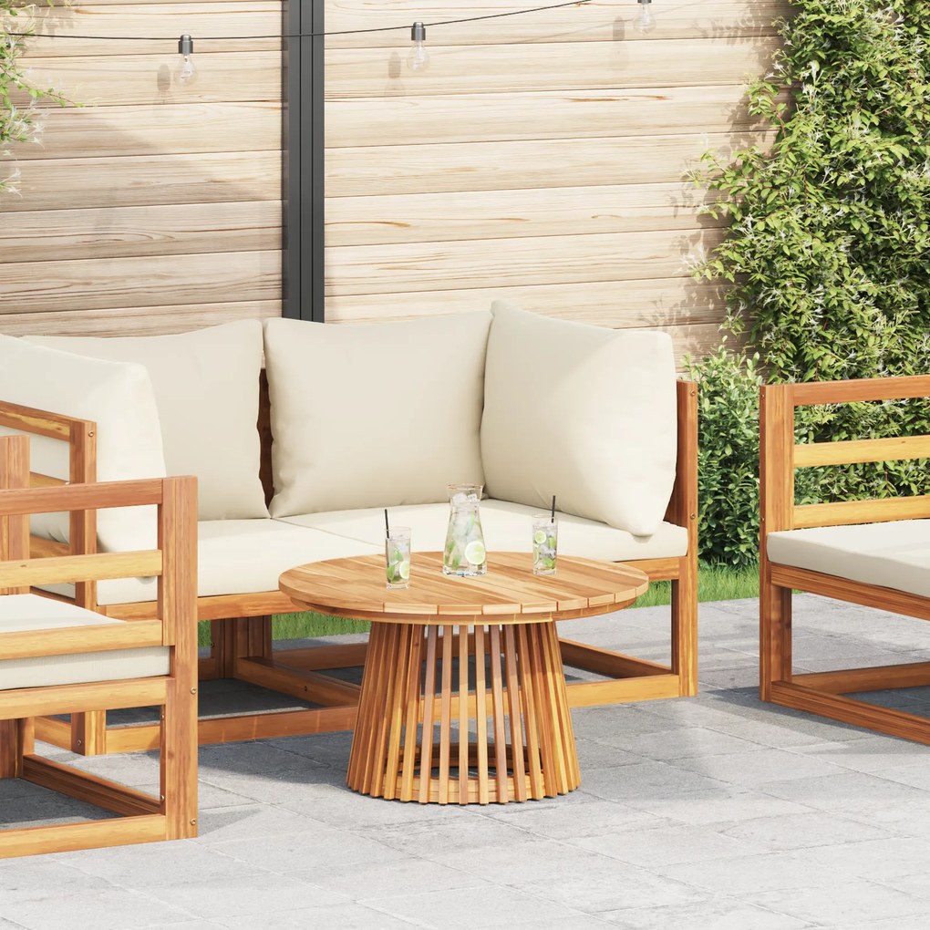 vidaXL Mesa de Café de Jardim Ø70x40 cm de Madeira Sólida de Teca
