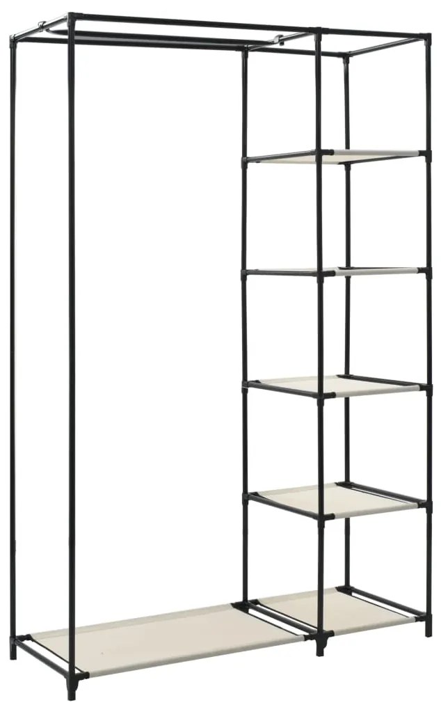 Roupeiros dobráveis 2 pcs 110x45x175 cm tecido cor creme