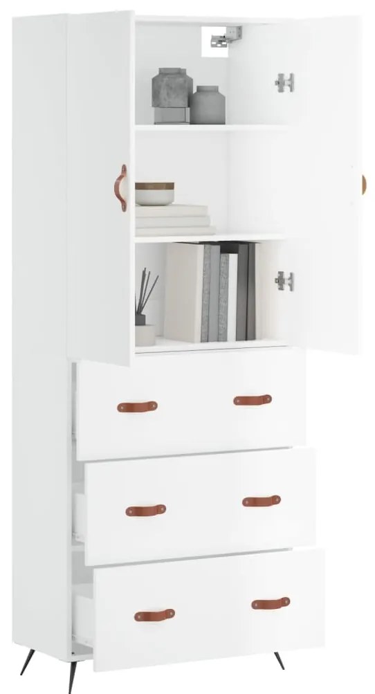 Armário alto 69,5x34x180 cm derivados de madeira branco