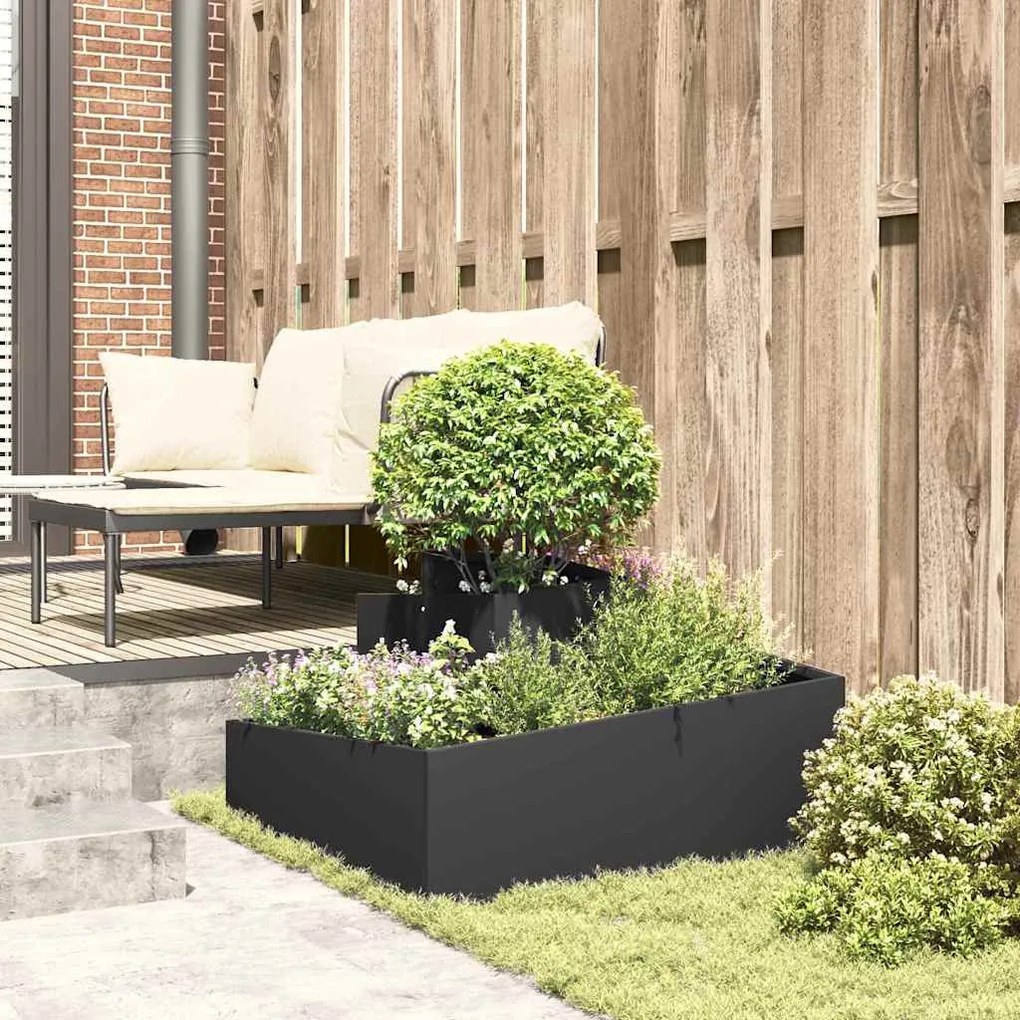 Vaso Preto 80x80x50 cm Aço Laminado a Frio