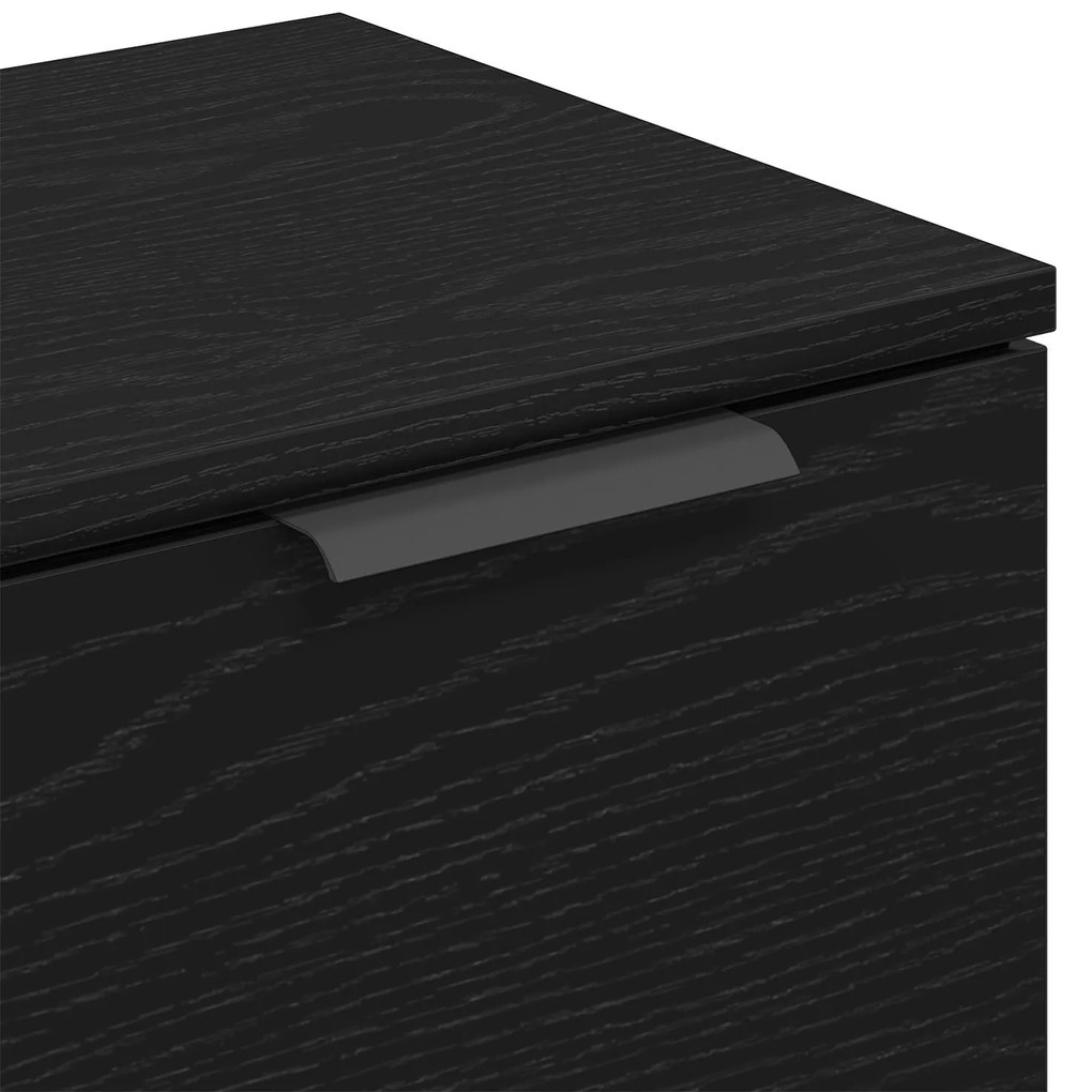 Buffets 2 pcs Madeira de Carvalho Preto 60x30x70 cm Madeira engenheira