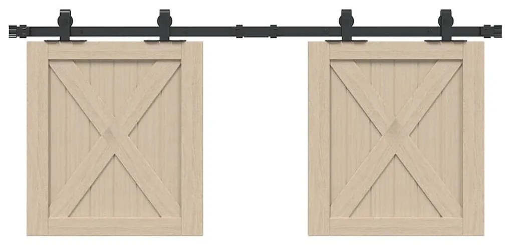 vidaXL Kit p/ porta de armário deslizante 122 cm aço carbono