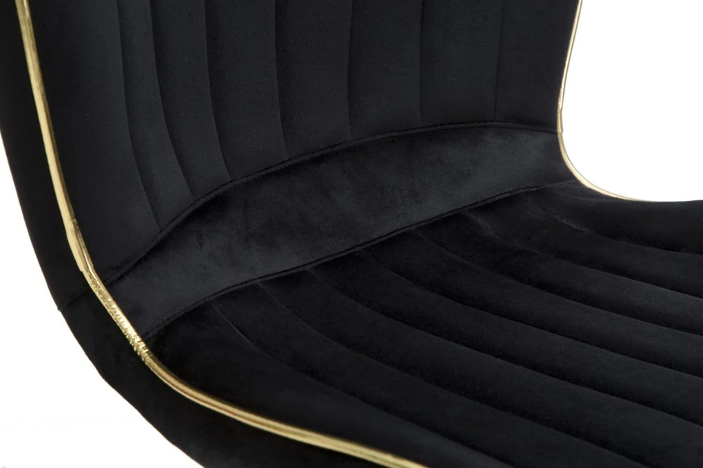 CONJUNTO DE 2 CADEIRAS 46X58X77 CM PRETO E DOURADO