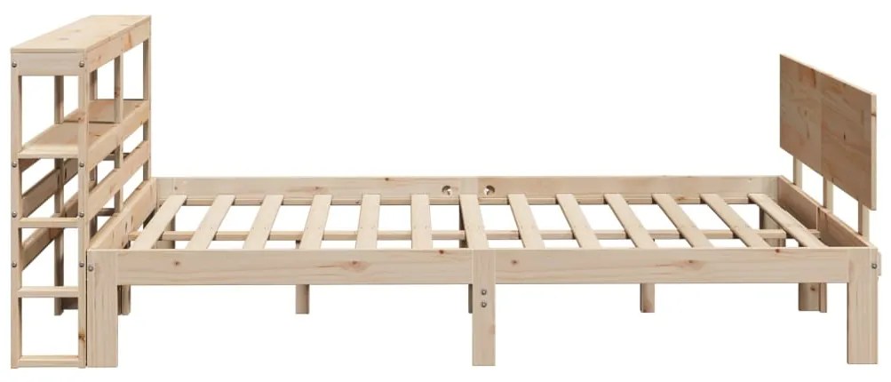 Estrutura de cama com cabeceira 160x200 cm pinho maciço