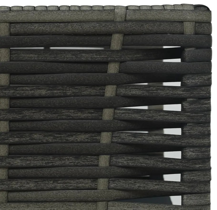 3 pcs conjunto bistrô com almofadões vime PE cinzento