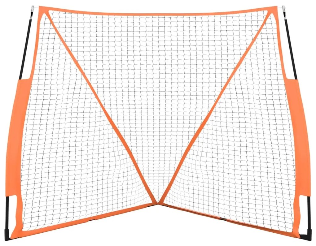 Rede basebol portátil 183x182x183cm aço/poliéster laranja/preto