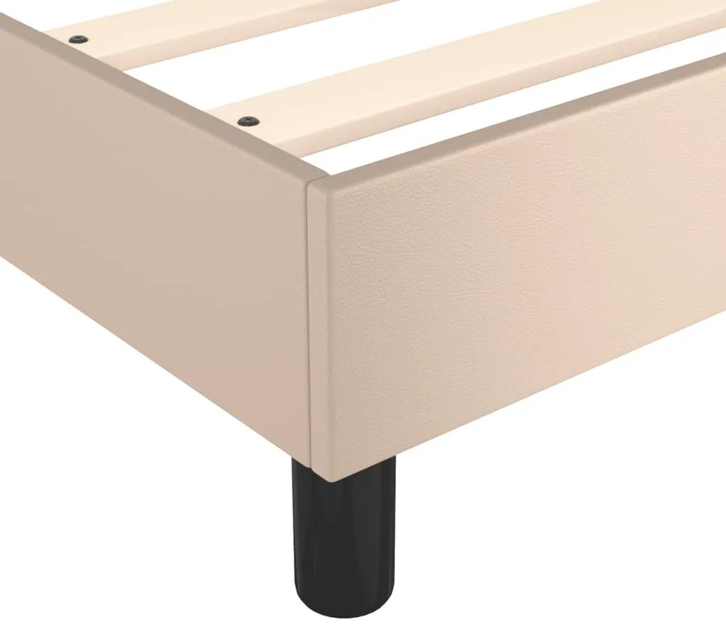 Estrutura de cama 140x190 cm couro artificial cappuccino