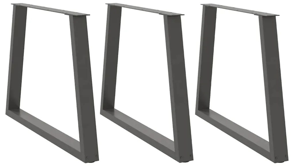 Pés para mesa de jantar em V, 3 peças, antracite, 100x(72-73,3) cm, aç