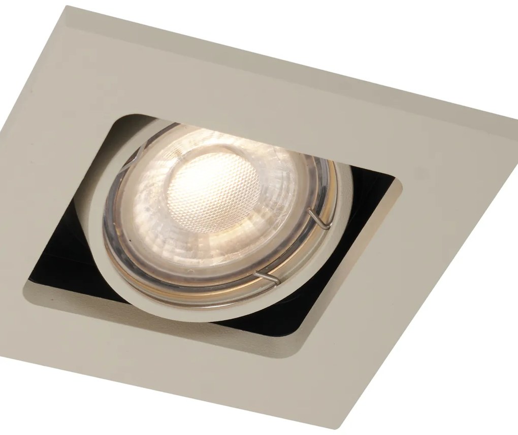 Conjunto de 6 focos embutidos modernos bege GU10 50mm giratórios e inclináveis - Qure