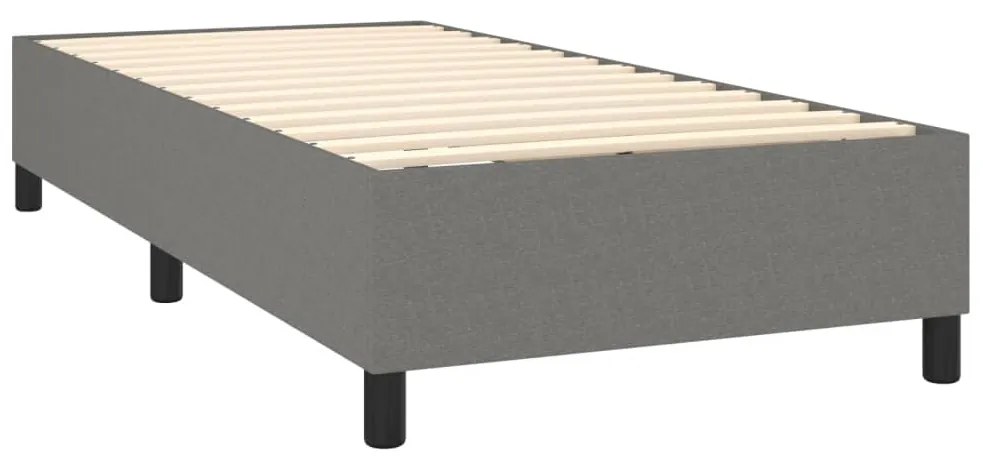 Cama com molas/colchão 90x200 cm tecido cinzento-escuro