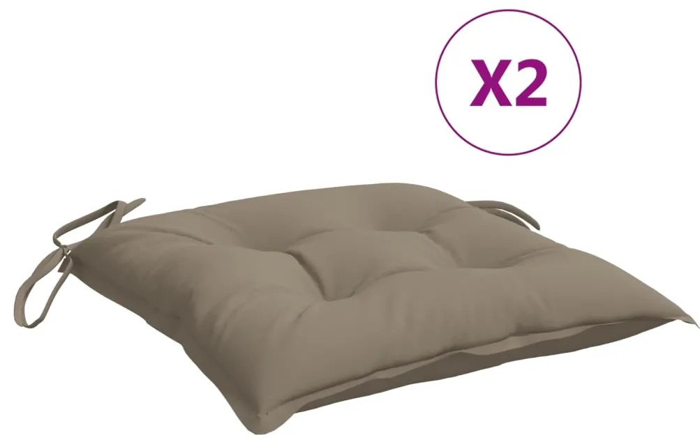 Almofadões cadeira 2 pcs 40x40x7 cm tecido cinzento-acastanhado