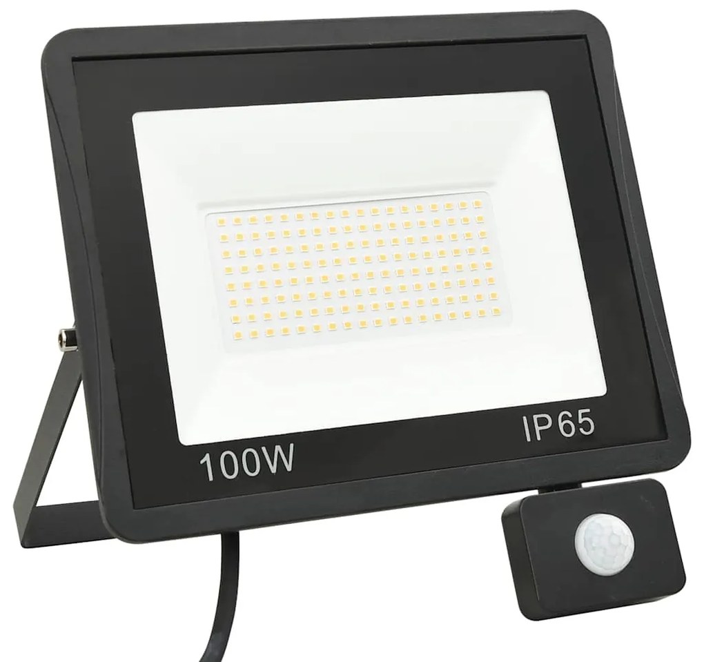Projetor c/ iluminação LED e sensor 100 W branco quente