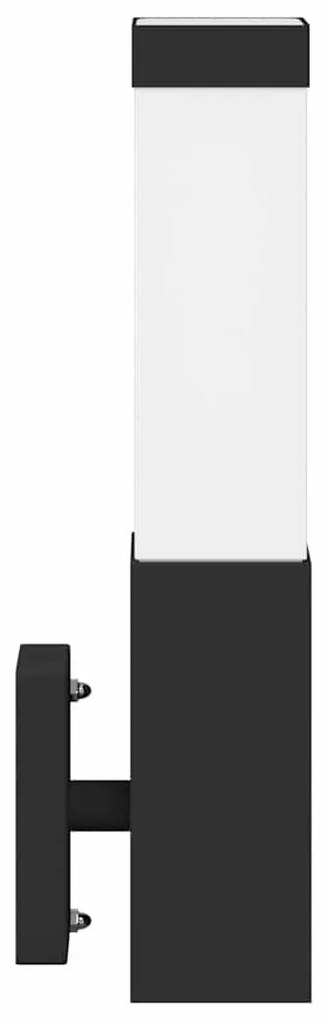 Luzes de Parede 2 pcs Preto Aço Inoxidável IP44