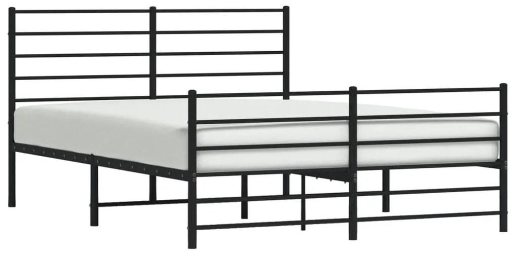 Estrutura de cama sem colchão com pés 160x200 cm preto
