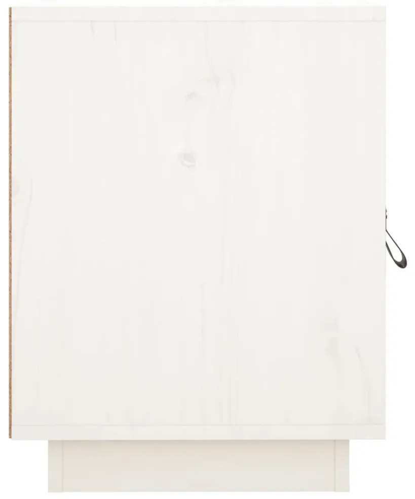 Mesa de cabeceira 40x34x45 cm madeira de pinho maciça branco