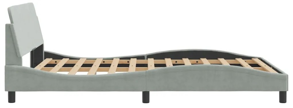 Estrutura de cama sem colchão 140x200 cm veludo cinzento-claro