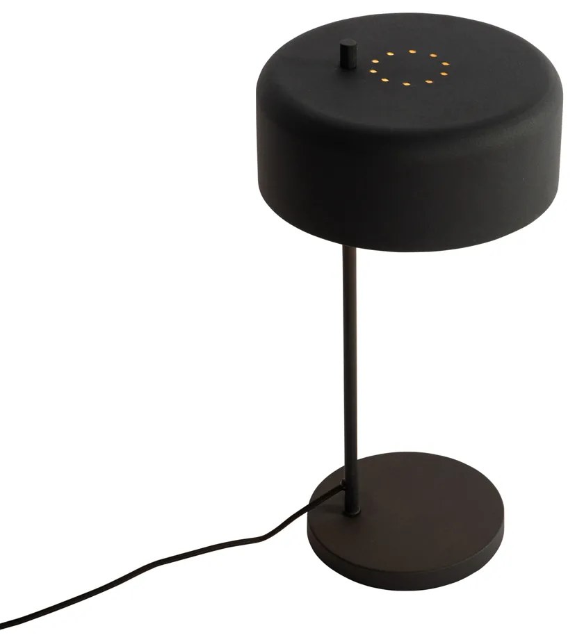 Candeeiro de mesa retro preto com interior dourado - Jinte