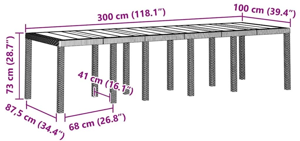 Conjunto de Jantar para Jardim Cinzento-claro Para 12 pessoas