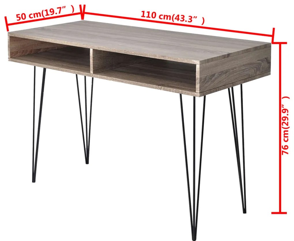 Mesa com 2 compartimentos, cinzento