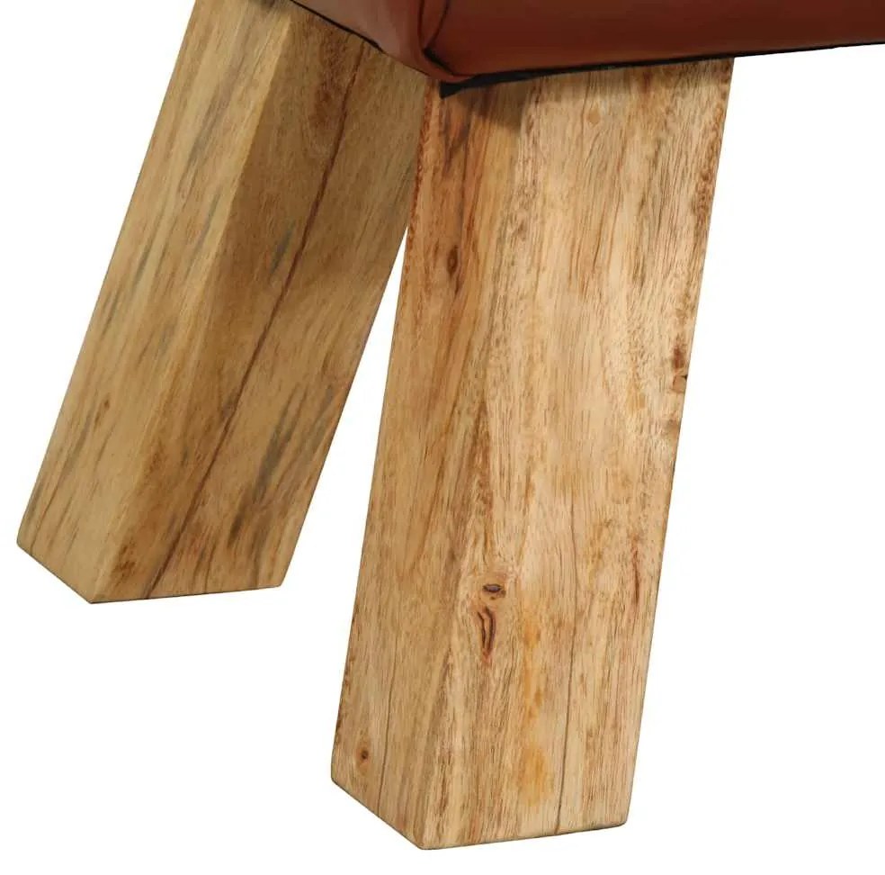 Boque de ginásio 110 cm couro genuíno/mangueira maciça castanho
