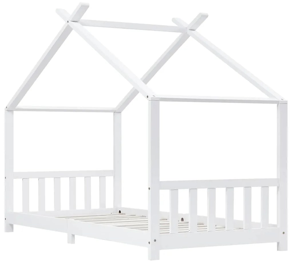 Estrutura de cama para crianças 90x200 cm pinho maciço branco