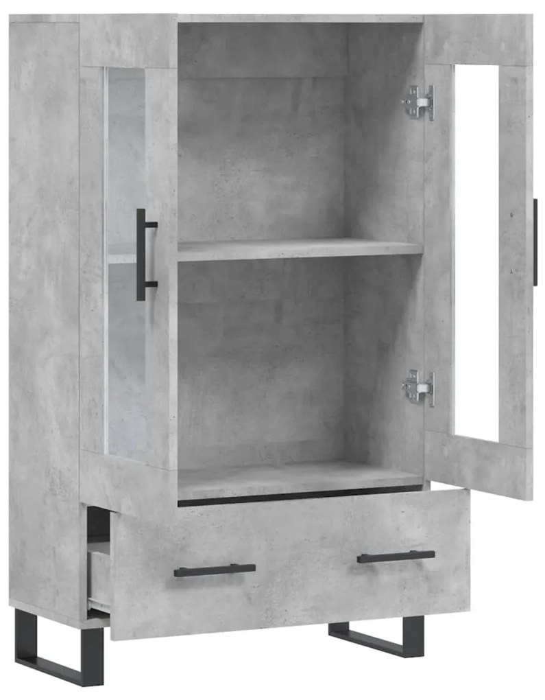 Aparador alto 69,5x31x115 cm derivados de madeira cinza-cimento
