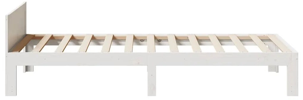 Cama sem colchão 90x200 cm madeira de pinho maciça branco
