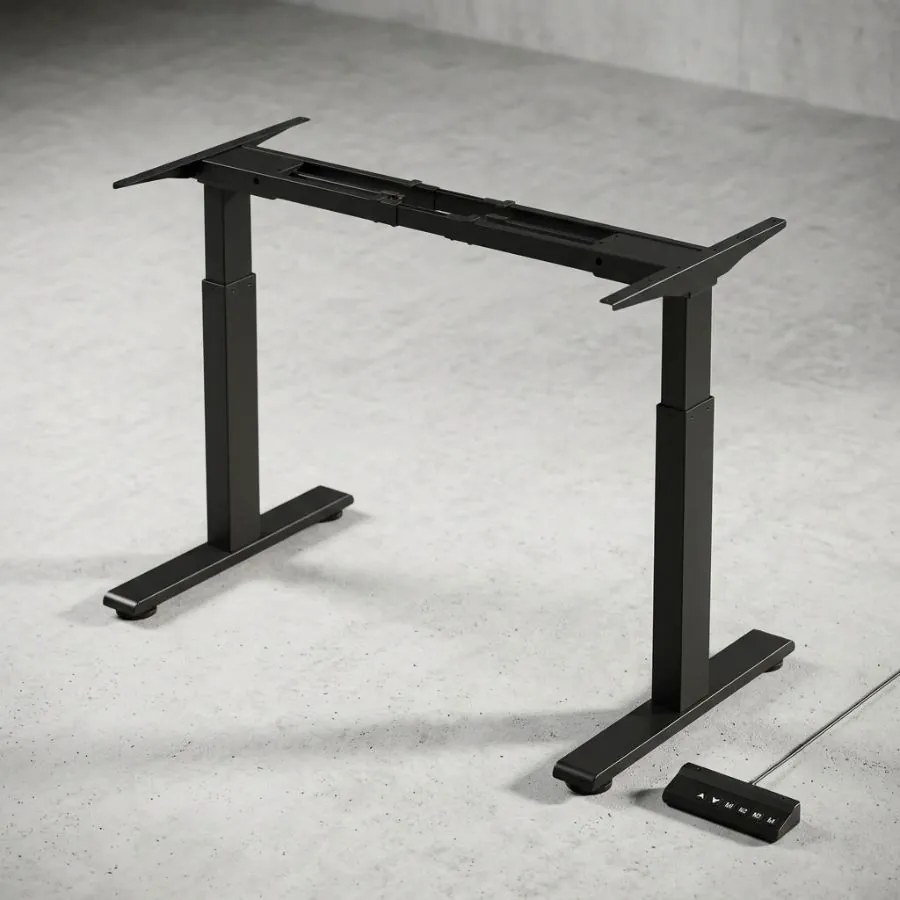 Estrutura elétrica para secretária 100-175 x 70 x 72-120 cm com dois motores (TAMPO NÃO INCLUIDO) preta