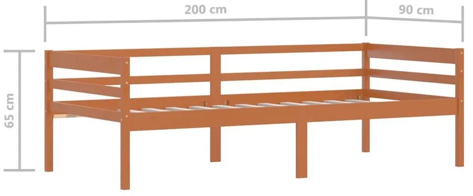 Estrutura de cama 90x200 cm pinho maciço castanho mel