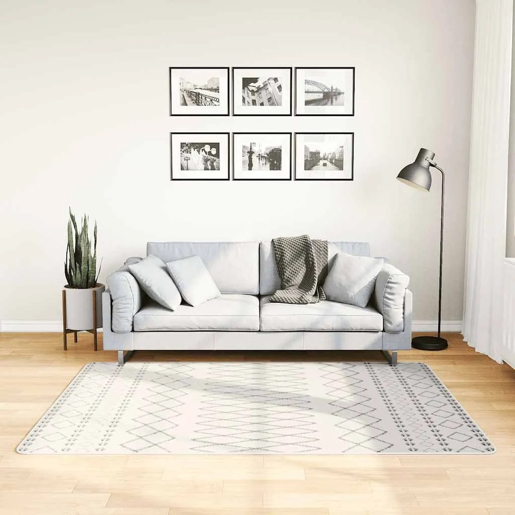 Tapete lavável antiderrapante 120x180 cm preto e branco