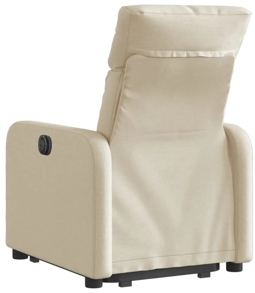 Poltrona reclinável elevatória tecido cor creme