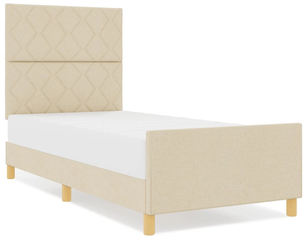 Cama vidaXL Creme 90x190 cm Tecido