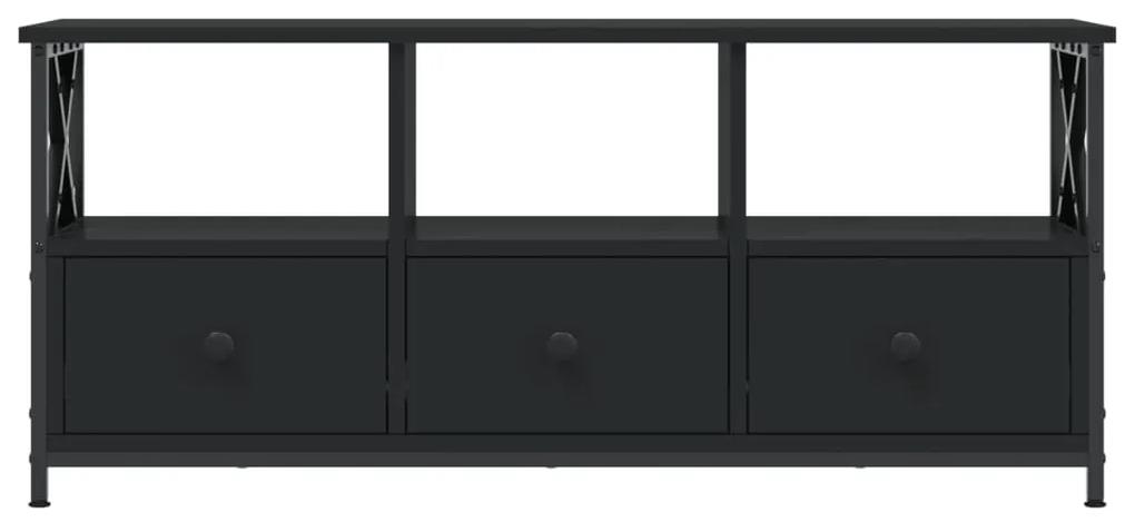 Móvel de TV 102x33x45 cm derivados de madeira e ferro preto