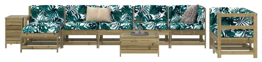 10 pcs conjunto sofás jardim madeira de pinho impregnada
