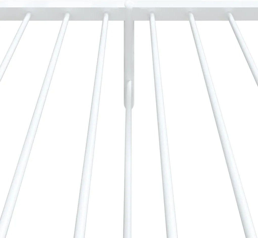 Estrutura de cama com cabeceira e pés 75x190 cm metal branco