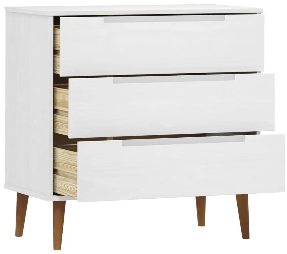 Armário de gavetas MOLDE 80x40x80 cm pinho maciço branco