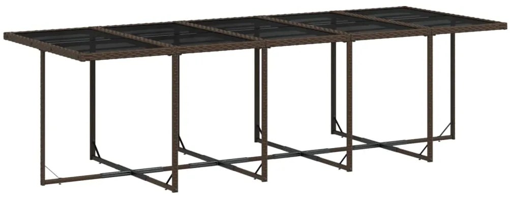 11 pcs conjunto jantar p/ jardim c/ almofadões vime PE castanho