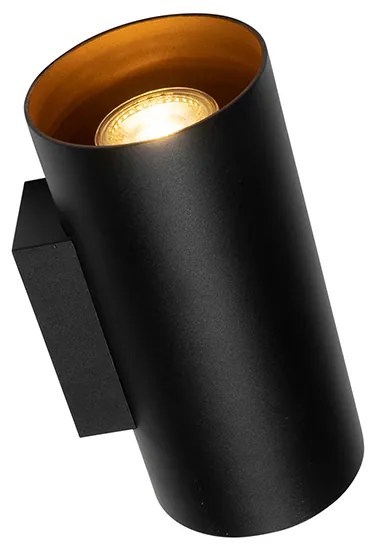 LED Candeeiro de Parede Inteligente Preto com Dourado 2 Luzes com Wi-Fi GU10 - Sab Design