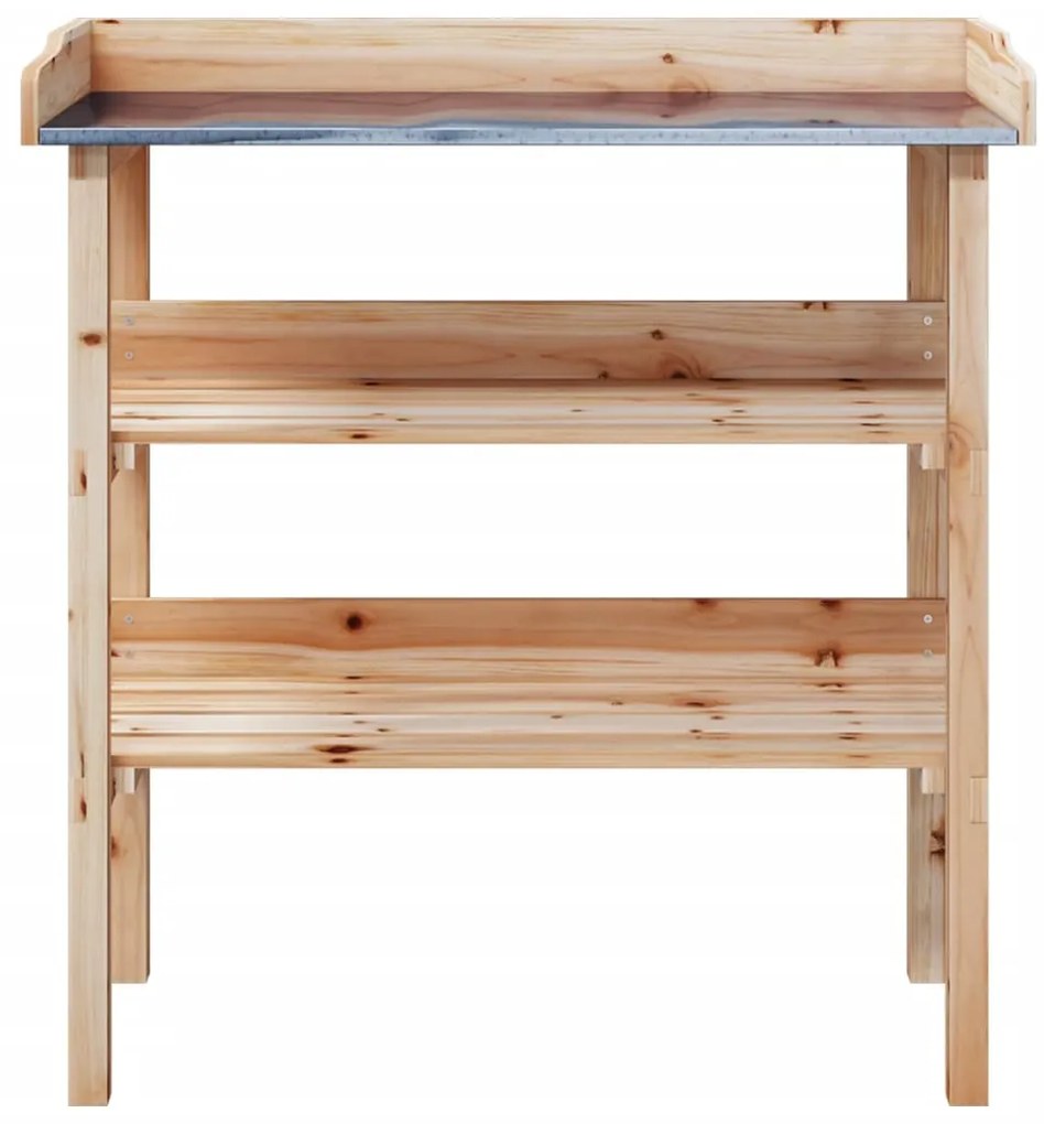 Mesa apoio p/ plantas c/ prateleiras 78x38x82,5 cm abeto maciço