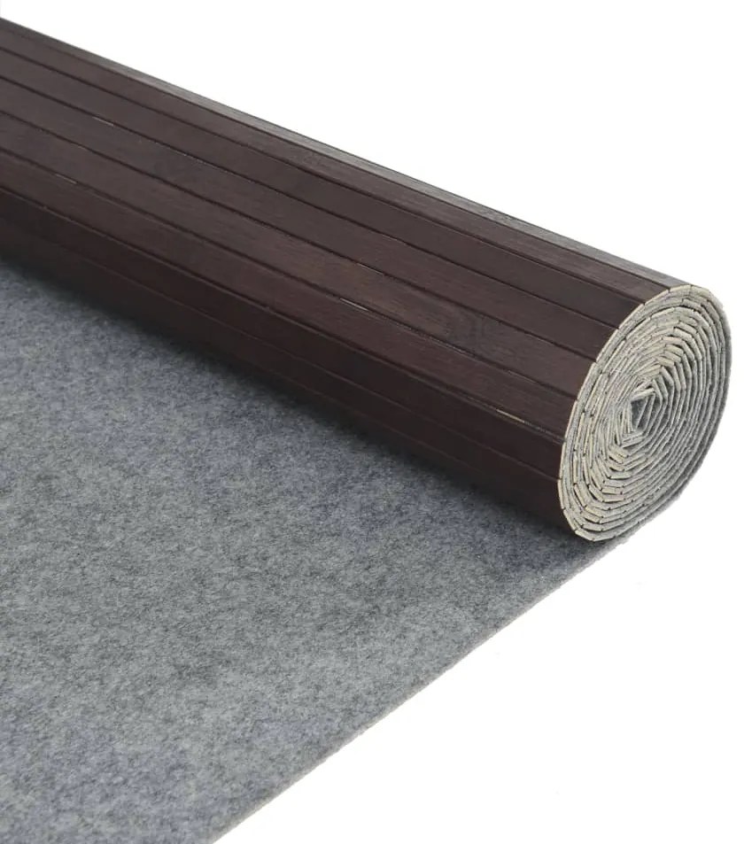 Tapete retangular 80x100 cm bambu castanho-escuro